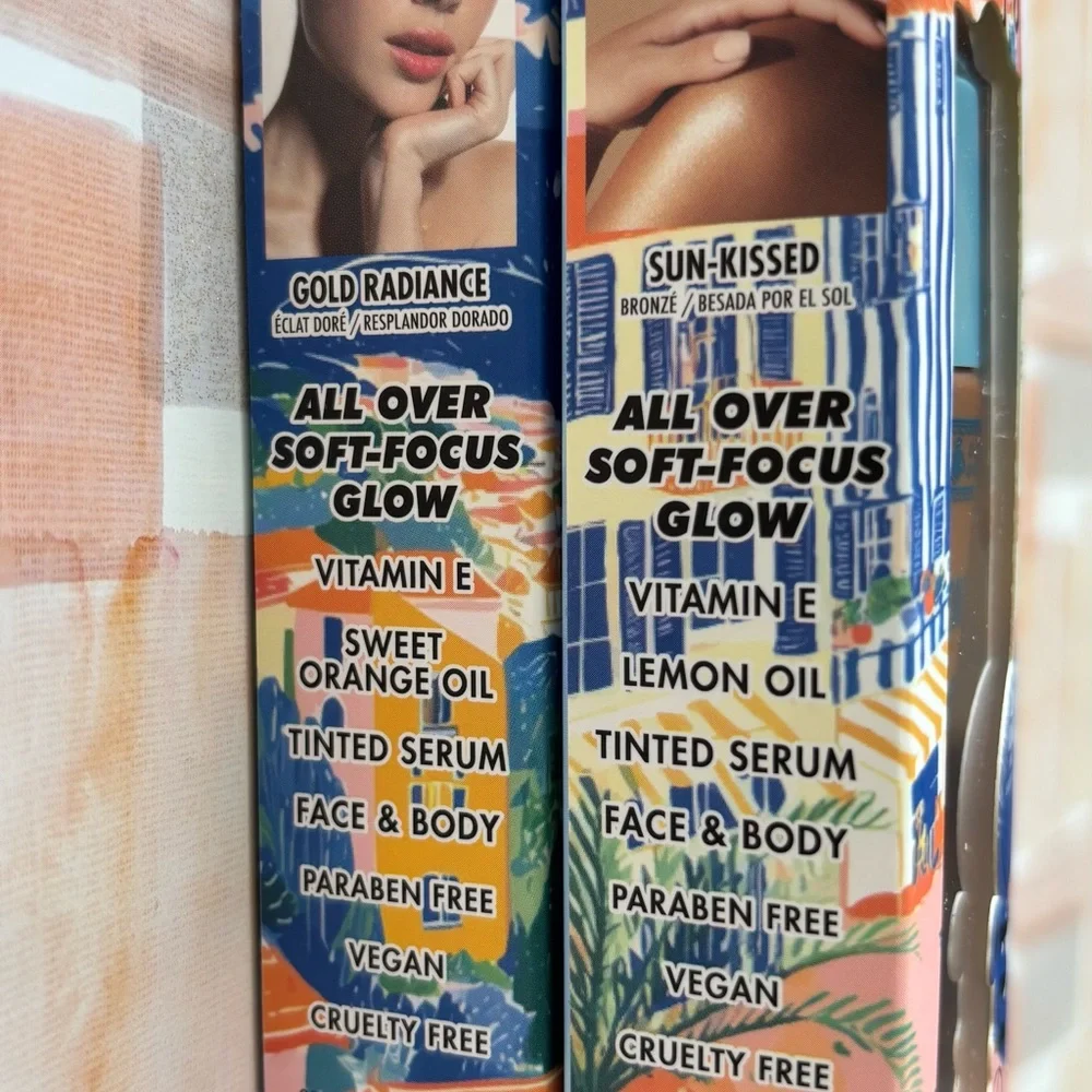 Bundle of Dewy Glow Setting Mist, a brightening & Bronzing Drops, and Lip Balm